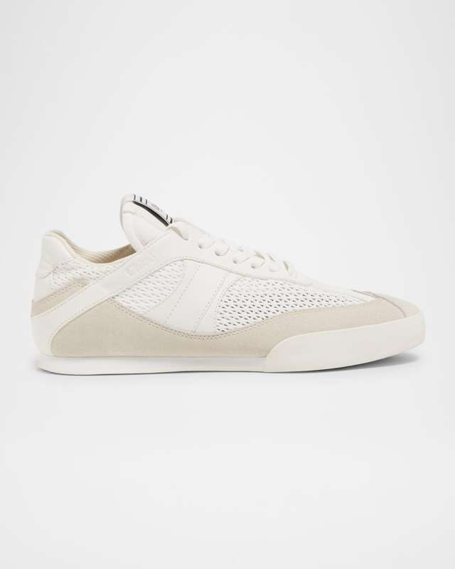 Kick Mesh and Leather Low-Top Sneakers